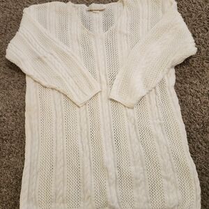 Classic Women's Ivory Cable Knit Sweater